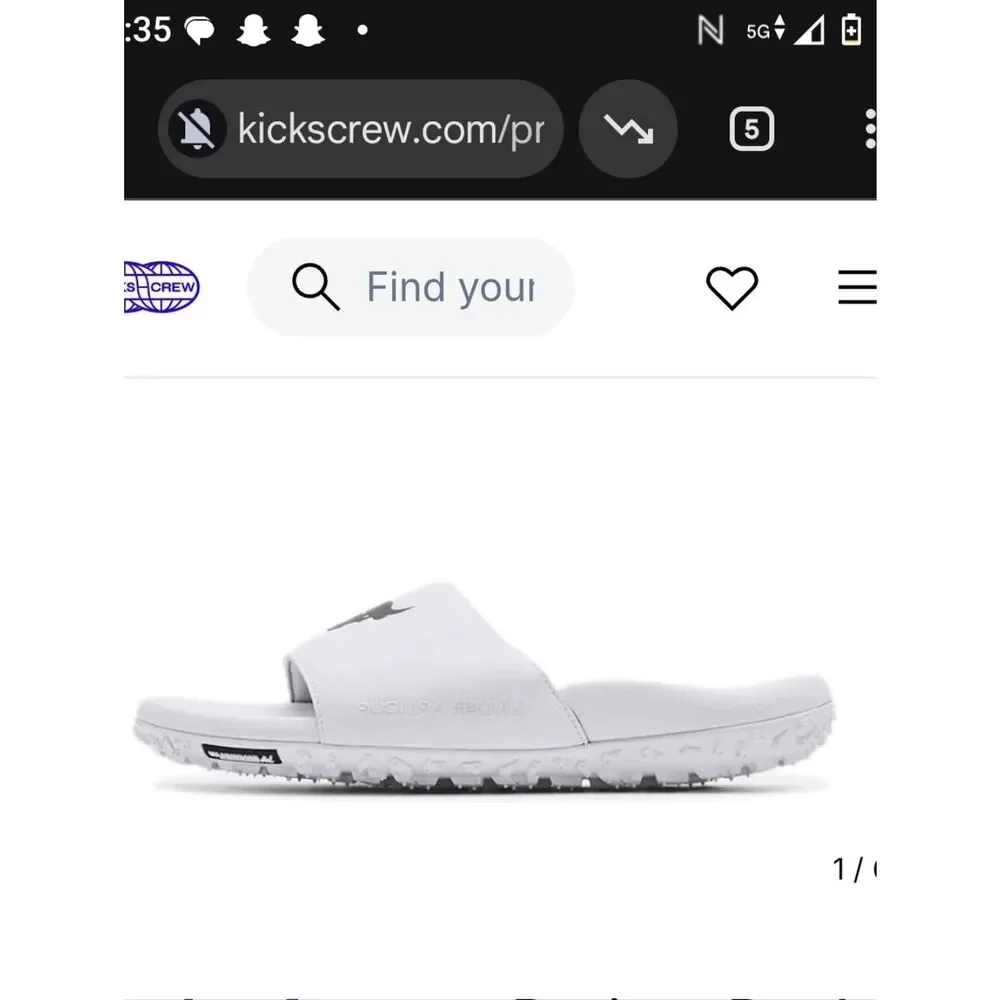 Under Armour Project Rock Men's White Slide Sandals